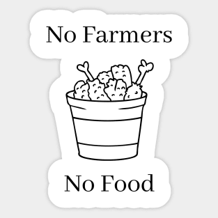 No Farmers No Food. Essential Farmers. No Future without Farmers. Support Farmers. Sticker